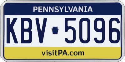 PA license plate KBV5096