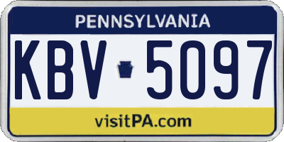 PA license plate KBV5097
