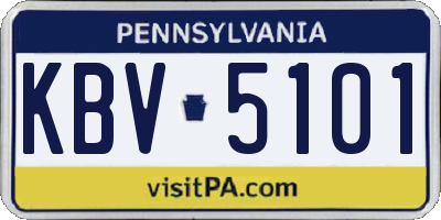 PA license plate KBV5101