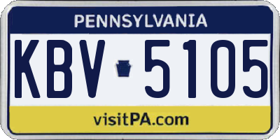 PA license plate KBV5105