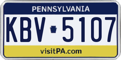 PA license plate KBV5107