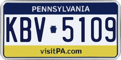PA license plate KBV5109