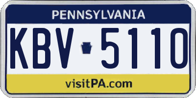 PA license plate KBV5110