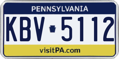 PA license plate KBV5112