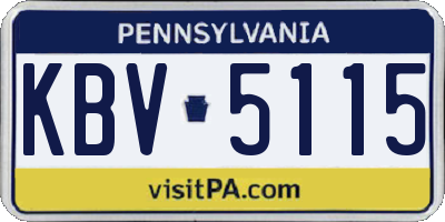 PA license plate KBV5115