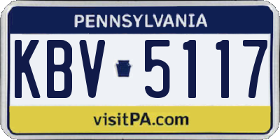 PA license plate KBV5117