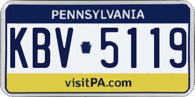 PA license plate KBV5119