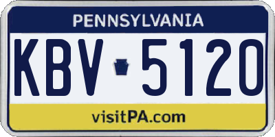 PA license plate KBV5120