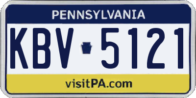 PA license plate KBV5121