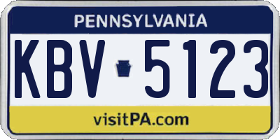 PA license plate KBV5123