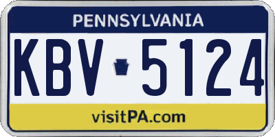 PA license plate KBV5124