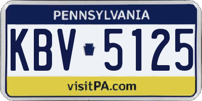 PA license plate KBV5125