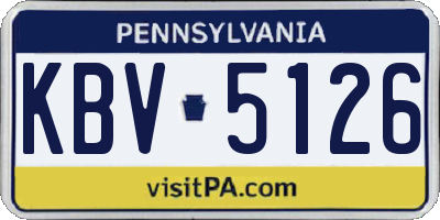 PA license plate KBV5126