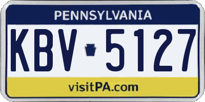 PA license plate KBV5127
