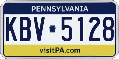 PA license plate KBV5128
