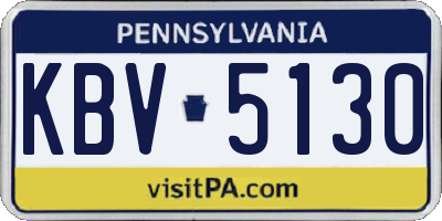 PA license plate KBV5130
