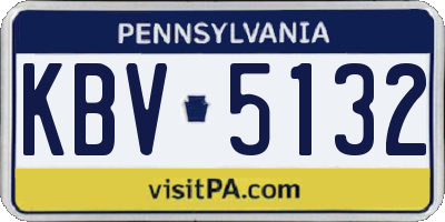 PA license plate KBV5132
