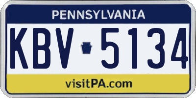 PA license plate KBV5134