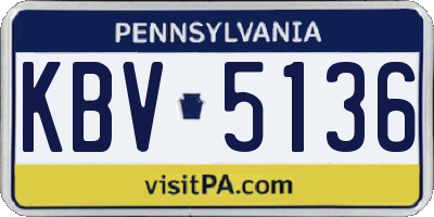 PA license plate KBV5136