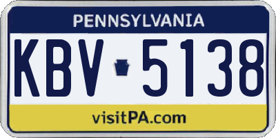 PA license plate KBV5138