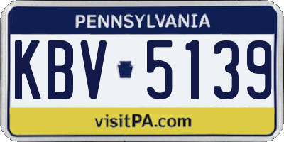 PA license plate KBV5139
