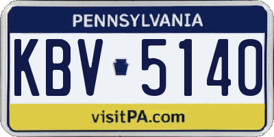 PA license plate KBV5140