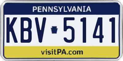 PA license plate KBV5141