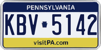 PA license plate KBV5142