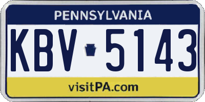 PA license plate KBV5143