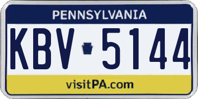 PA license plate KBV5144