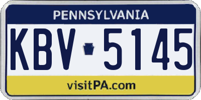 PA license plate KBV5145