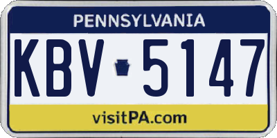 PA license plate KBV5147