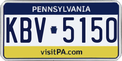 PA license plate KBV5150