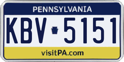 PA license plate KBV5151