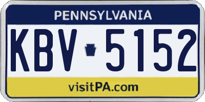 PA license plate KBV5152
