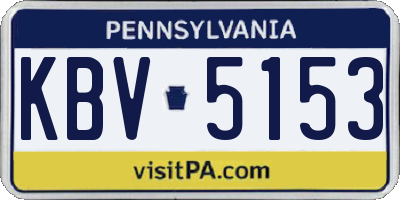 PA license plate KBV5153