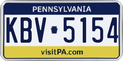 PA license plate KBV5154