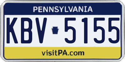PA license plate KBV5155