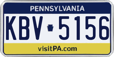 PA license plate KBV5156