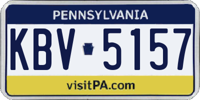 PA license plate KBV5157