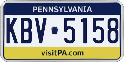 PA license plate KBV5158