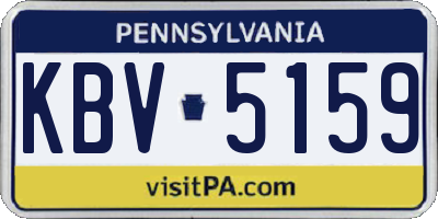 PA license plate KBV5159
