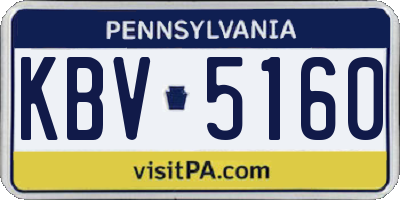 PA license plate KBV5160