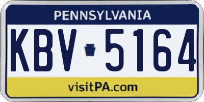PA license plate KBV5164