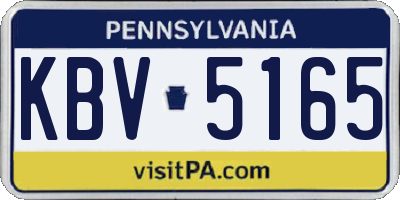 PA license plate KBV5165