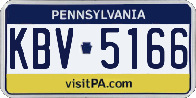 PA license plate KBV5166