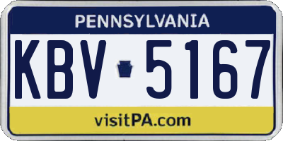 PA license plate KBV5167