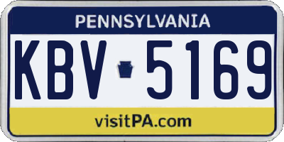 PA license plate KBV5169