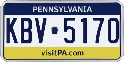 PA license plate KBV5170