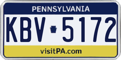 PA license plate KBV5172